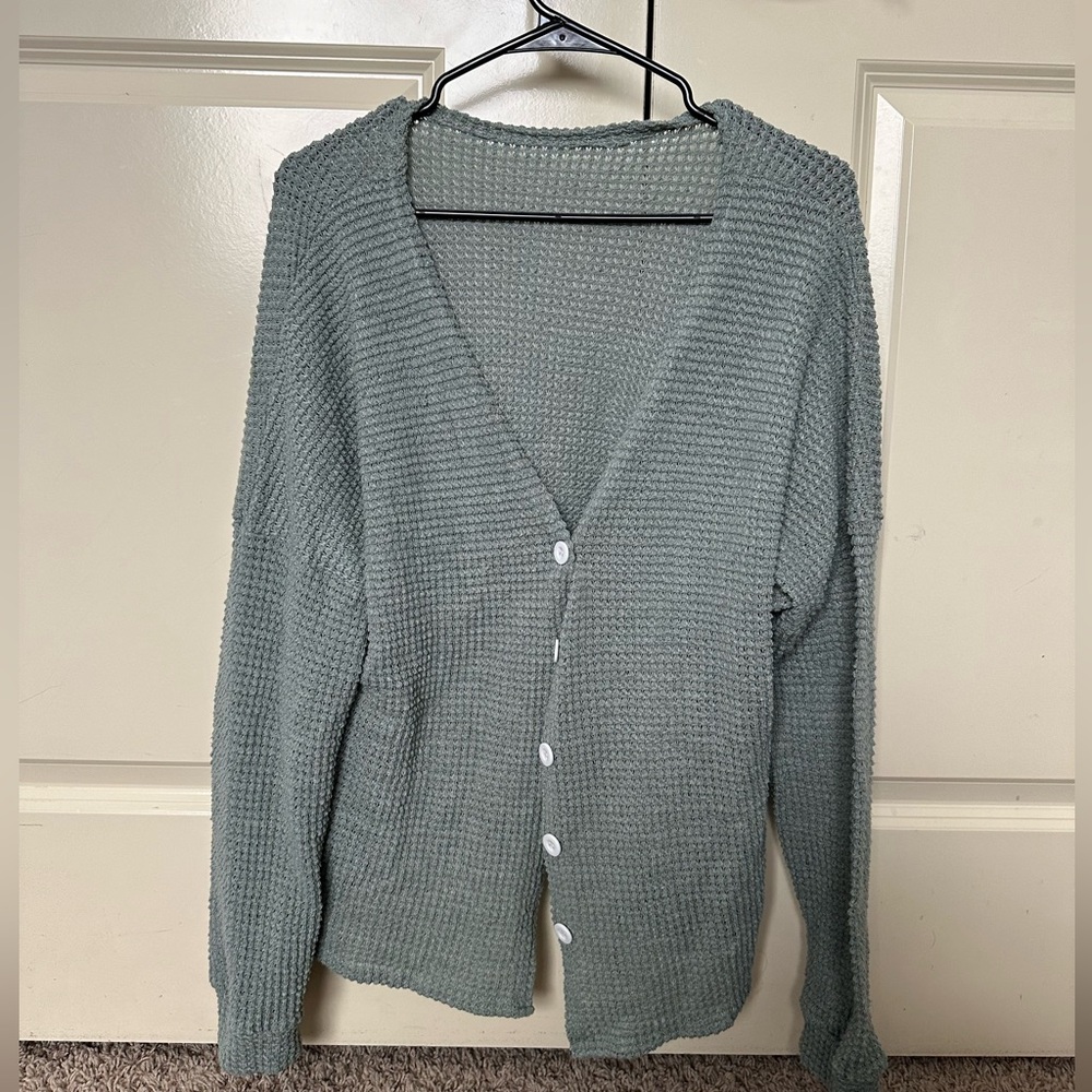Waffle knit sweater